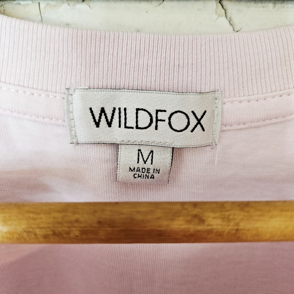 Wildfox St. Tropez Print Soft Pink Cotton Muscle Tee Medium - Picture 2 of 8